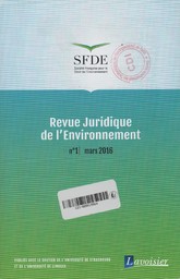 Revue juridique de l'environnement. 1, Jeudi 9 Mars 2017 | 