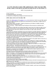 Loi n° 92-115 du 30 novembre 1992 : Loi n° 92-115 du 30 novembre 1992, modifiant la loi n° 88-91 du 2 août 1988, portant création d'une agence nationale de protection de l'environnement (1) (JORT n° 81 du 4 décembre 1992) | 